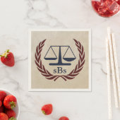 Schalen van justitie Gepersonaliseerde advocatenca Servetten (Insitu)