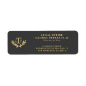 Schalen van justitie juridisch goud advocaat retou etiket (Voorkant)