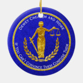 Schalen van justitie personaliseren keramisch ornament (Achterkant)