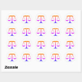 Schalen van justitie (wet) Rainbooggradiënt Ronde Sticker (Vel)