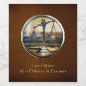 Schalen van rechtvaardigheid | Elegant Wijn Etiket (Enkel label)