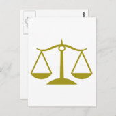 Schalen van Rechtvaardigheid - Goud Briefkaart (Voorkant / Achterkant)