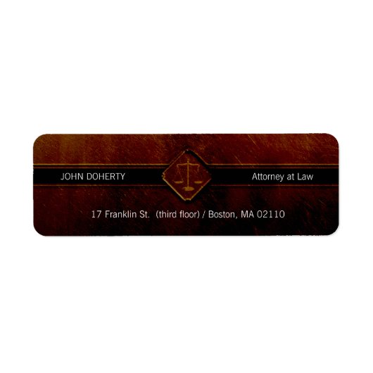 Schalen van rechtvaardigheid | Label retouradres (Voorkant)