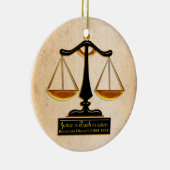 Schalen van rechtvaardigheid op perkament (geperso keramisch ornament (Rechts)