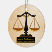 Schalen van rechtvaardigheid op perkament (geperso keramisch ornament (Links)