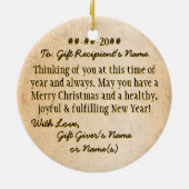 Schalen van rechtvaardigheid op perkament (geperso keramisch ornament (Achterkant)