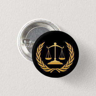 Schalen van rechtvaardigheid   Recht   Advocaat -  Ronde Button 3,2 Cm