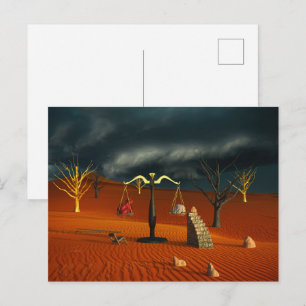 Schalen van Waarheid – Surrealistisch Woestijnsymb Briefkaart