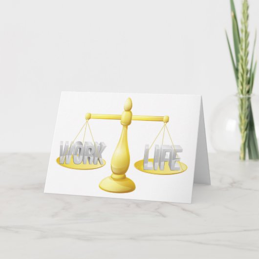 Schalen voor de balans tussen werk en privéleven kaart (Voorkant)