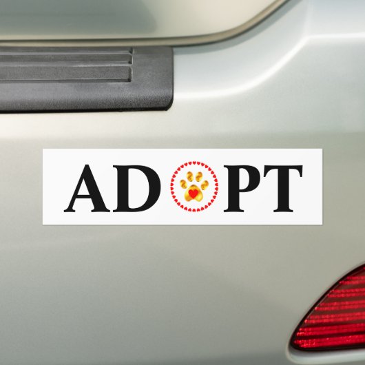 Schalligrafie aannemen met dierenpoot en -harten bumpersticker (Op auto)