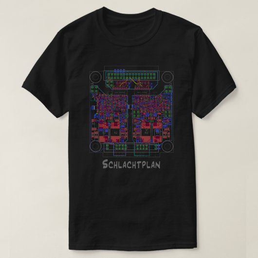 Schaltplan "Schlachtplan" Elektronik PCB Platine T-shirt (Design voorkant)