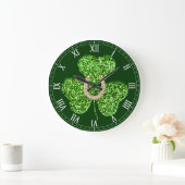 Schamrock en Hoefijzer Roman Numeral Clock Grote Klok (Huis)