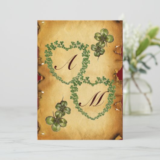 SCHAMROCK HARTS MONOGRAM PARCHCHMENT AANKONDIGING (Staand voorkant)