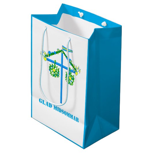 Schandinavisch ontwerp, gepersonaliseerd Glad mids Medium Cadeauzakje (Voorkant Gekanteld)