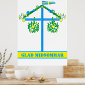 Schandinavisch ontwerp, gepersonaliseerd Glad mids Poster (Keuken)