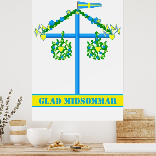 Schandinavisch ontwerp, gepersonaliseerd Glad mids Poster (Keuken)