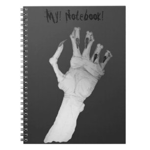Schangbare gruwelijke monsterhand met lange nagell notitieboek