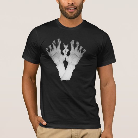 Schangbare gruwelijke monsterhand met lange nagels t-shirt (Voorkant)