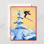 Schansspringen in de bergen briefkaart (Voorkant / Achterkant)