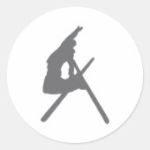 schansspringster ronde sticker (Voorkant)