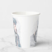 Schanterende beer en meisjeskerst papieren bekers (Links)