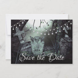 Schanterende Graveyard Gothic Halloween Wedding Save The Date