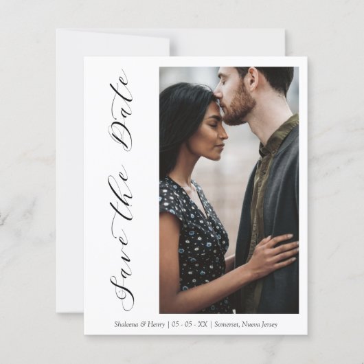 Schap Wedding minimalistisch Foto modern script  (Voorkant)