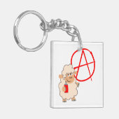 Schapel met rebellie Cartoon Acrylische Sleutelhan Sleutelhanger (Voorkant Links)