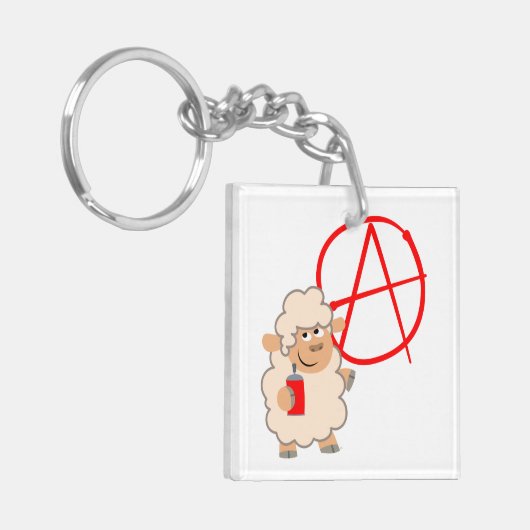 Schapel met rebellie Cartoon Acrylische Sleutelhan Sleutelhanger (Voorkant Links)