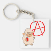 Schapel met rebellie Cartoon Acrylische Sleutelhan Sleutelhanger (Voorkant)