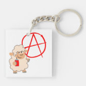 Schapel met rebellie Cartoon Acrylische Sleutelhan Sleutelhanger (Achterkant)