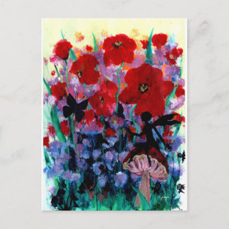 Schapen aan de onderkant van de tuin briefkaart