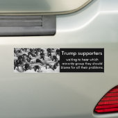 Schapen als aanhangers van Trump. Bumpersticker (Op auto)