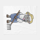 Schapen als boer met Rek en Pet Fleece Deken (Voorkant (Horizontaal))