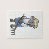 Schapen als boer met Rek en Pet Legpuzzel (Horizontaal)