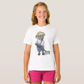 Schapen als boer met Rek en Pet T-shirt (Voorkant volledig)