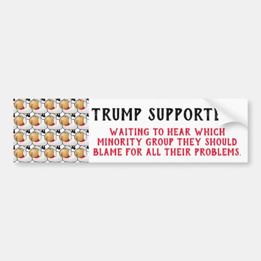 Schapen als Trump-aanhangers Bumpersticker (Voorkant)