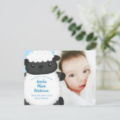 Schapen Baby shower Boerderij Blue Boy Briefkaart (Staand voorkant)