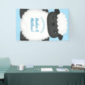 Schapen Baby shower Boerderij Blue Boy Spandoek (Beurs)