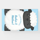 Schapen Baby shower Boerderij Blue Boy Spandoek (Horizontaal)