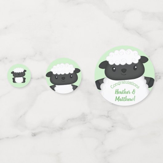 Schapen Baby shower Boerderij Confetti (Achterkanten)