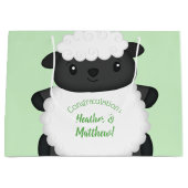 Schapen Baby shower Boerderij Groot Cadeauzakje (Voorkant)