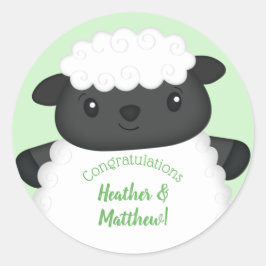 Schapen Baby shower Boerderij Ronde Sticker