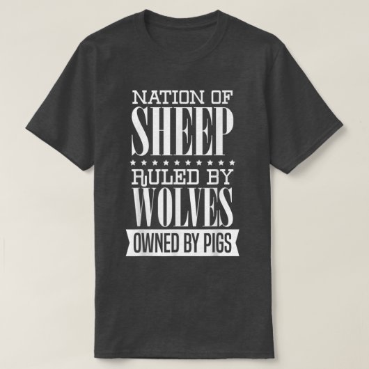 Schapen bestuurd door wolven die eigendom zijn van t-shirt (Design voorkant)