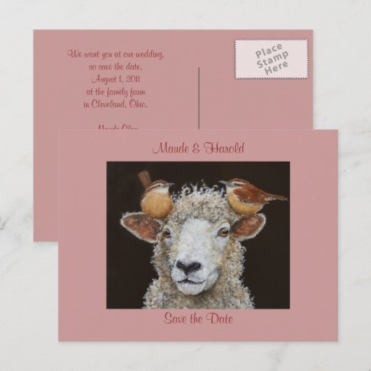 Schapen bewaren de datum briefkaart (Voorkant / Achterkant)