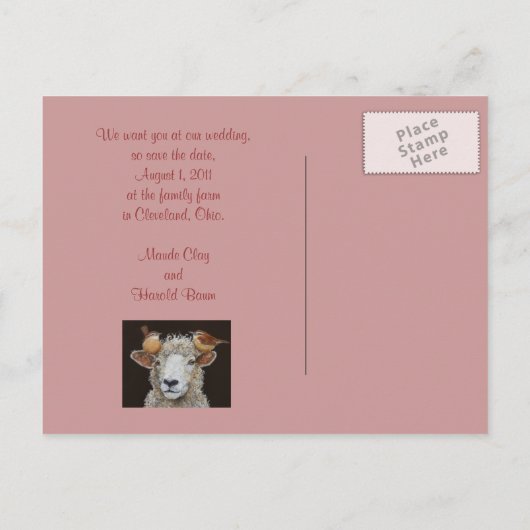 Schapen bewaren de datum briefkaart (Achterkant)