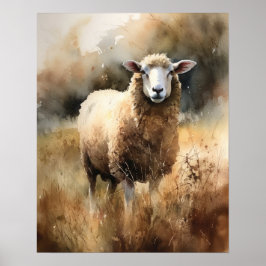 Schapen Boerderij Dierlijke Kunst Print Poster