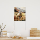 Schapen Boerderij Dierlijke Kunst Print Poster (Keuken)