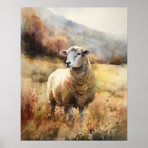 Schapen Boerderij Dierlijke Kunst Print Poster