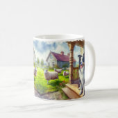 Schapen Boerderij met Border Collie Dog Mok (Voorkant rechts)